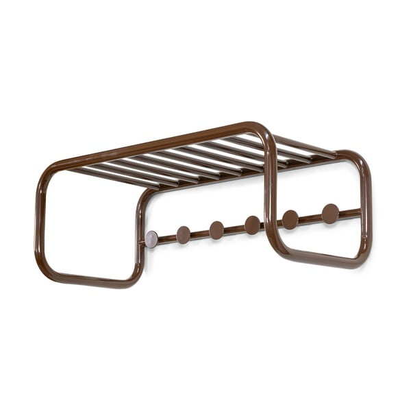 Tumepruun metallist seinanagi koos riiuliga Retro - Spinder Design-image-2