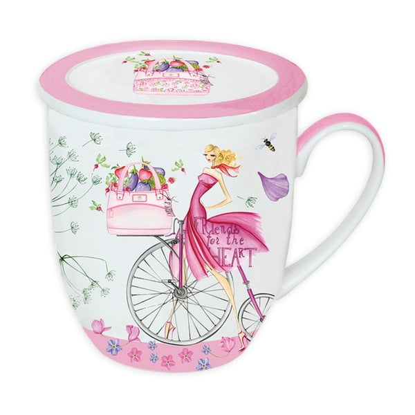 Porcelánový hrnek na čaj Pink Tea