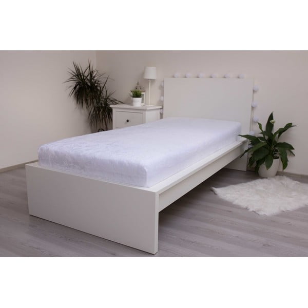 Valge mikroflanellist kummiga lina 180x200 cm - Jerry Fabrics-image-2