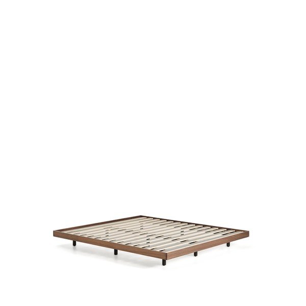 Pruun kasepuidust kaheinimesevoodi ilma peatsita ja voodipõhjaga 180x200 cm Norlen - Kave Home