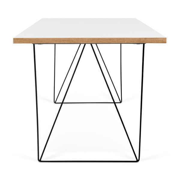 Valge töölaud mustade jalgadega , 140 x 75 cm Flow - TemaHome-image-3