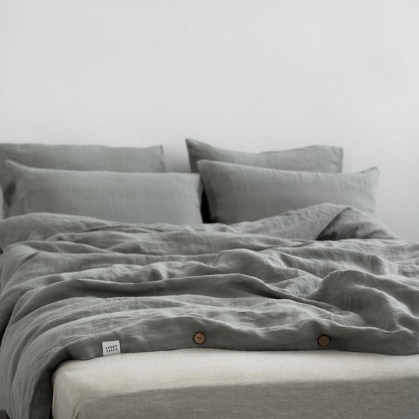 Khaki värvi pikendatud voodipesu kaheinimesevoodile 200x220 cm - Linen Tales-image-3