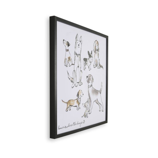 Seinaplakat raamides Kodu on seal, kus on koer, 50 x 50 cm Home Is Where The Dog Is - Art for the home-image-2