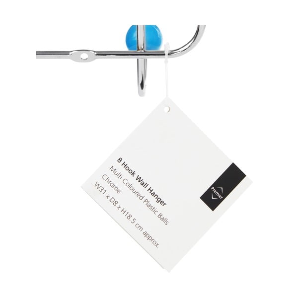 Hõbedane metallist seinanagi Plastic - Premier Housewares-image-1