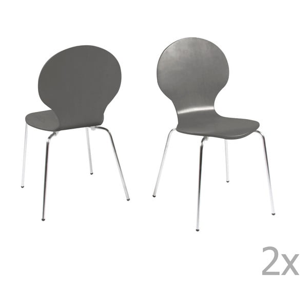 Sada 4 šedých jídelních židlí Actona Marcus