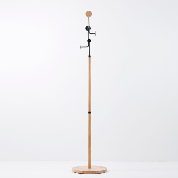 Täispuidust tammepuust põrandariiuli mustade detailidega Hook - Gazzda-image-2