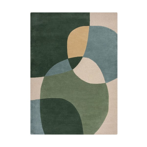 Roheline käsitsi kootud villane vaip 160x230 cm Glow Green & Blue - Flair Rugs