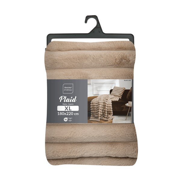 Helepruun mikroplüüsist tekk 180x220 cm Boudoir - douceur d'intérieur-image-4