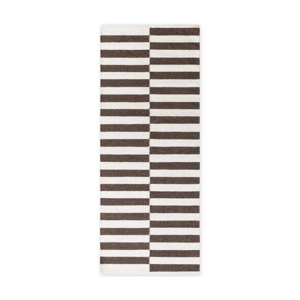 Valge/pruun kahepoolne/käsitsi kootud villane jooksja 80x200 cm Vika - Hanse Home