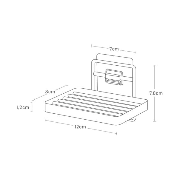 Valge seinale kinnitatav metallist seebialus Film Hook - YAMAZAKI-image-4