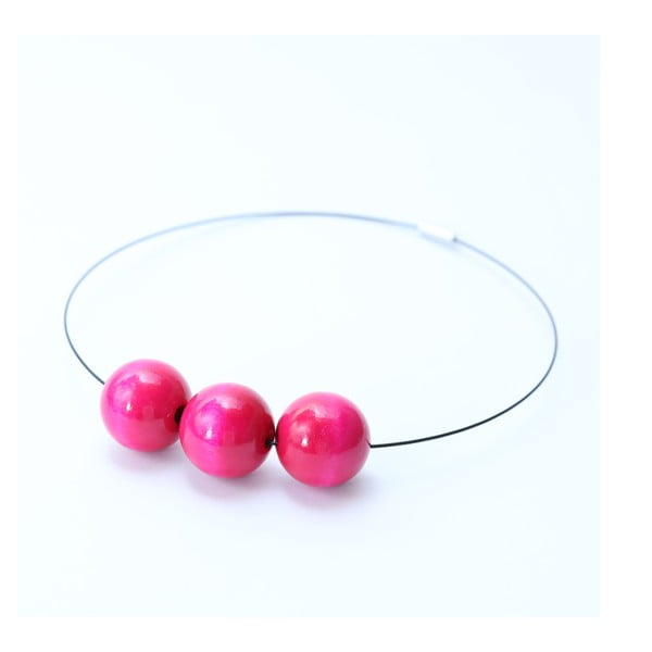 Růžový dřevěný náhrdelník Ko-ra-le Simple