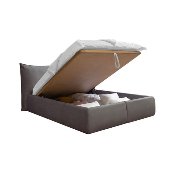 Tumehall polsterdatud kaheinimesevoodi koos voodipõhja ja panipaigaga 180x200 cm Jade - Bobochic Paris-image-3