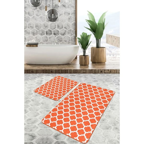 Oranžid sametist vannitoamatid 2tk komplektis 60x100 cm - Mila Home-image-2