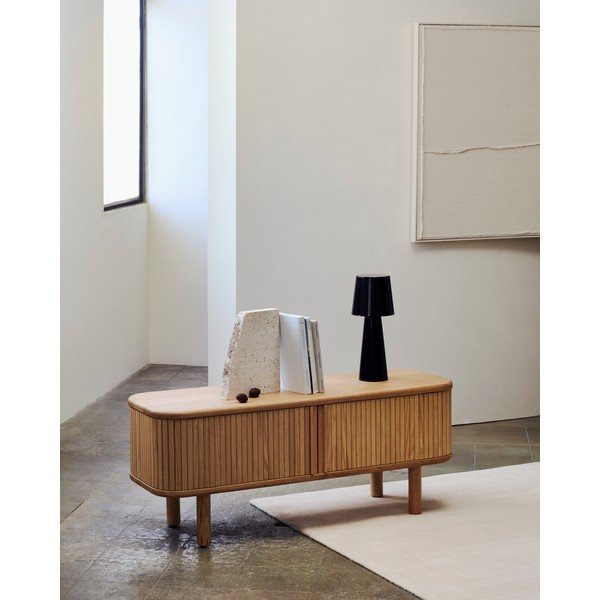 Saarepuidu spoonist TV-alus 120x50x40 cm Mailen - Kave Home-image-1