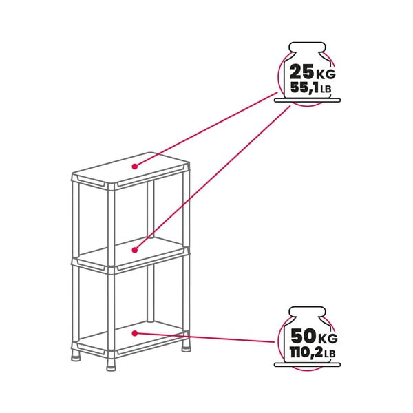 Must plastikust hoiuriiul 60x95 cm Universal Pro - Toomax-image-2