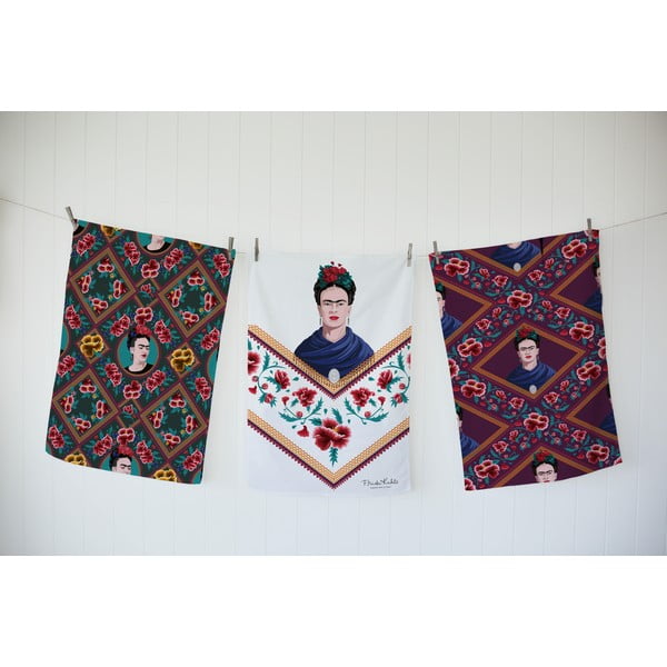 Komplekt 3 puuvillast rätikuga Lilled, 50 x 70 cm Frida - Madre Selva