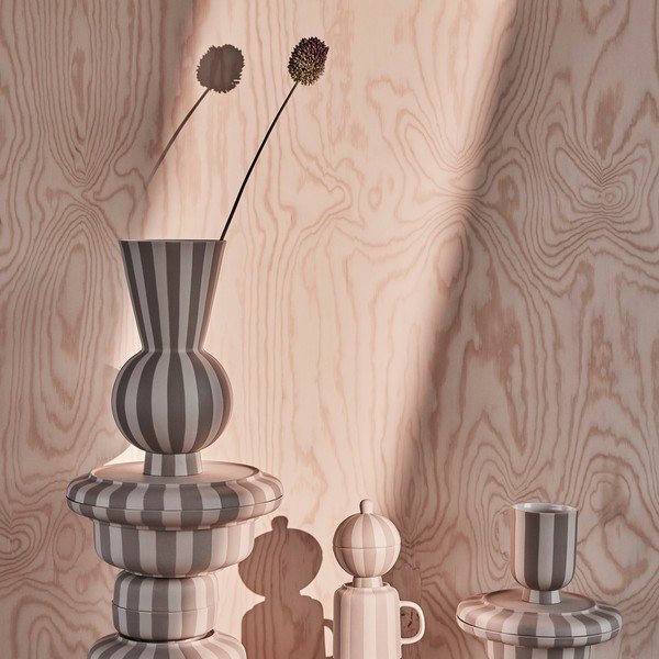 Beež käsitööna valminud kivinõu vaas (kõrgus 28 cm) Toppu - OYOY Living Design-image-1