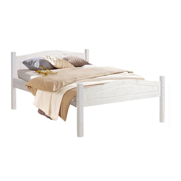 Bílá dvoulůžková dřevěná postel 13Casa Cinnamom, 140 x 200 cm