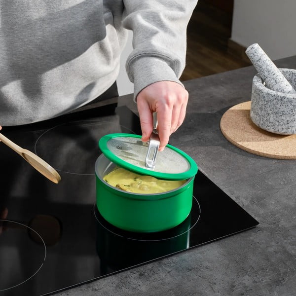 Alumiiniumist pott induktsioonpliidile koos kaane ja mittenakkuva pinnaga 1,3 l Meda 3.0 - FABINI-image-1