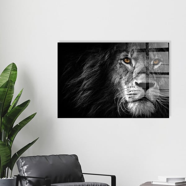 Klaasist maal 70x50 cm Lion - Wallity-image-4