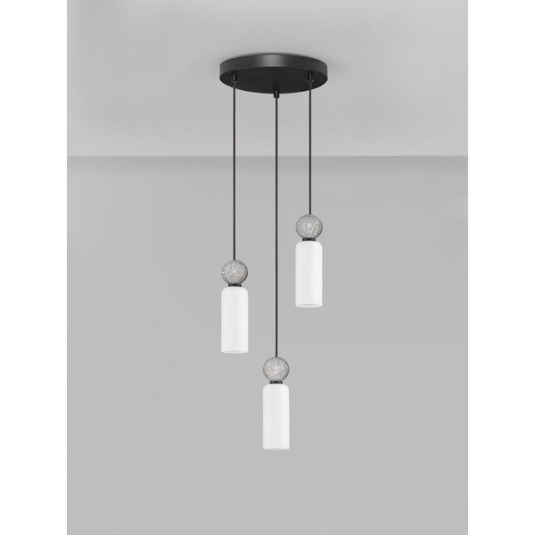 Matt must kivist ripplamp klaasist varjuga, ø 25 cm Filomena - Nova Luce-image-3