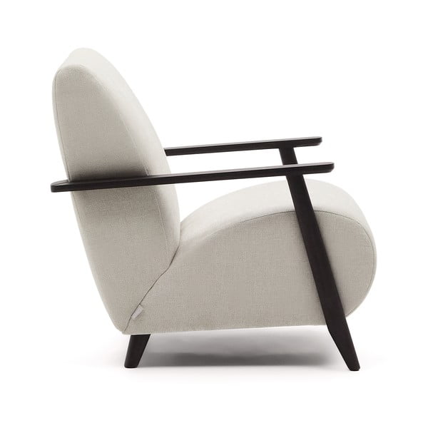 Beež-kreem šenillist tugitool Meghan - Kave Home-image-2