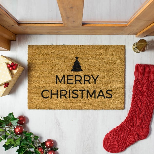 Jõulumotiiviga kookoskiududest matt 40x60cm Merry Christmas – Artsy Doormats-image-1