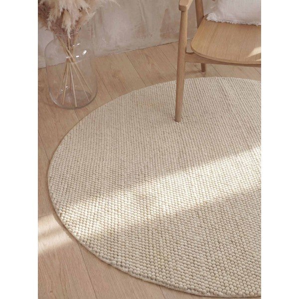 Kreemikas käsitsi kootud villane ümmargune vaip ø 200 cm Richmond Diana - Ted Baker-image-4