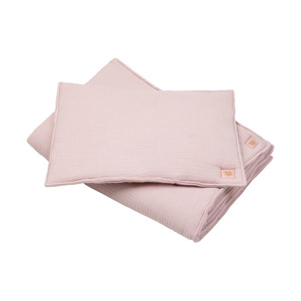 Roosa musliinist võrevoodi komplekt Baby Pink - Moi Mili-image-1