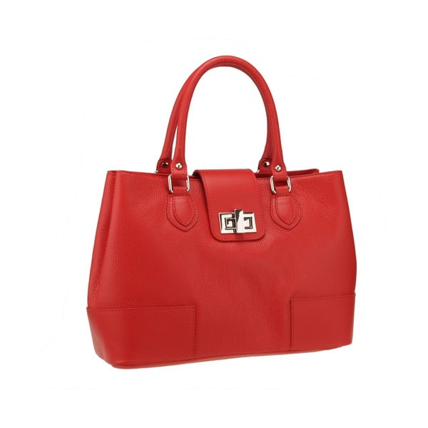 Červená kožená kabelka Florence Bags Tabit