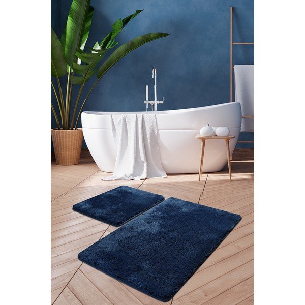 Tume-sinised vannitoamattid, 2-osaline komplekt, 60x100 cm – Foutastic-image-1