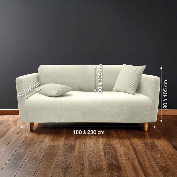 Kreem 3-kohalise diivani kate Sacha - douceur d'intérieur-image-1