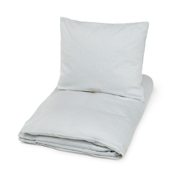 Helesinine orgaanilisest puuvillast laste voodipesu 140x200 cm Classic Stripes Blue - Cam Cam Copenhagen