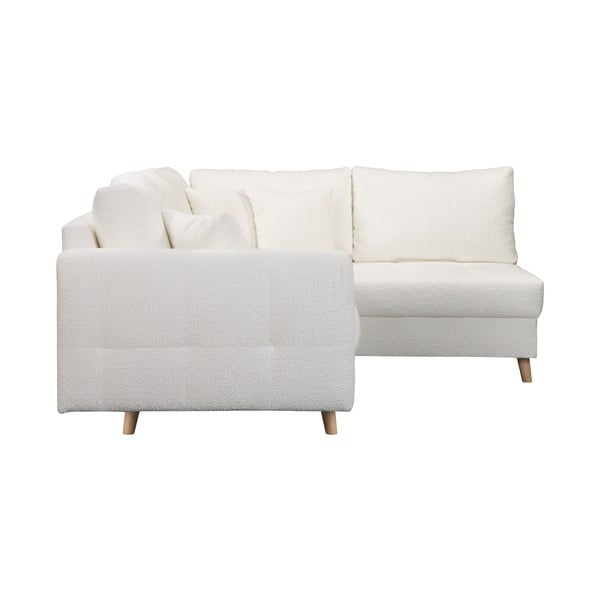 Valge bukleekangast nurgadiivan (parem nurk) Ariella - Ropez-image-4