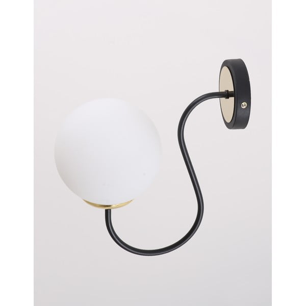 Must-valge seinalamp ø 15 cm Oslo - Squid Lighting-image-1