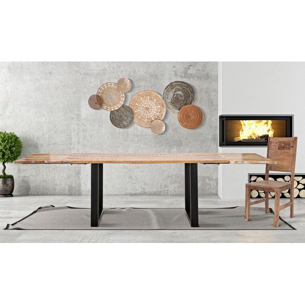 Pikendatav söögilaud mangopuidust pealispinnaga 90x180 cm Edge - Mauro Ferretti-image-1