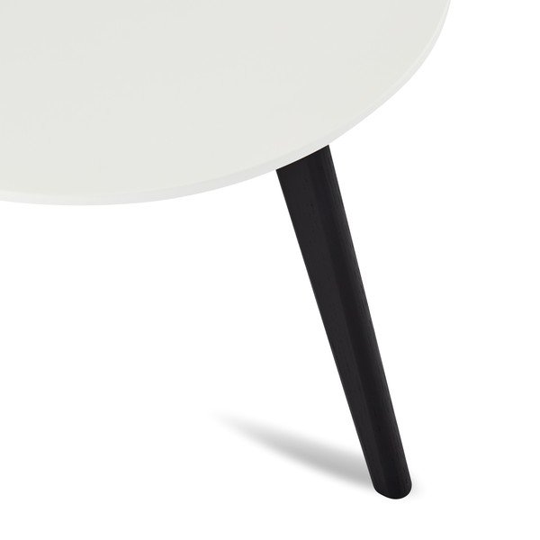 Must-valge kohvilaud tammepuust jalgadega , Ø 48 cm Life - Furnhouse-image-2