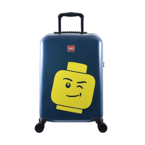 Modrý kufr na kolečkách LEGO® Luggage Minifigure Head 20"