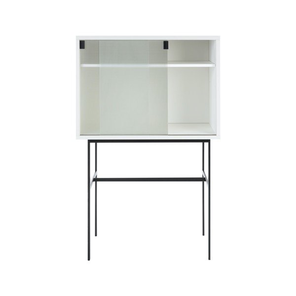 Hall-beež lükandustega vitriinkapp 70x109x40 cm Lekko - noo.ma-image-2