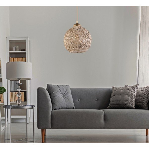 Beež-kuldne rippvalgusti džuudist varjuga ø 24 cm - Opviq lights-image-1