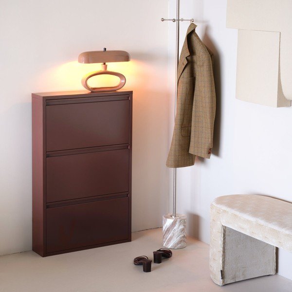 Burgundia värvi metallist kokkupandav kingariiul 66x103x16 cm Sabine - WOOOD-image-1