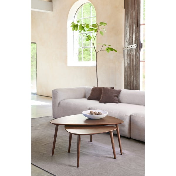 Pruunid tammepuidust diivanilauad  2 tk 70x100 cm komplektis Adda - Unique Furniture-image-1