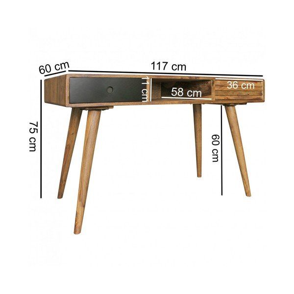 Pracovní stůl z masivního sheeshamového dřeva Skyport REPA, 117 x 60 cm-image-4