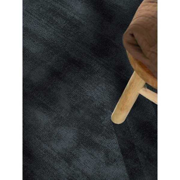 Must käsitsi kootud ümmargune viskoosvaip ø 120 cm Noemi - Vikosa-image-4