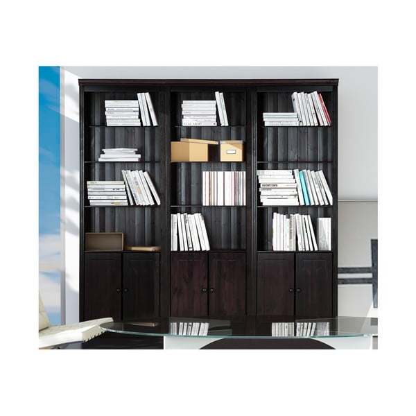 Pruun männipuidust raamaturiiul 222x223 cm Anita - Støraa-image-3