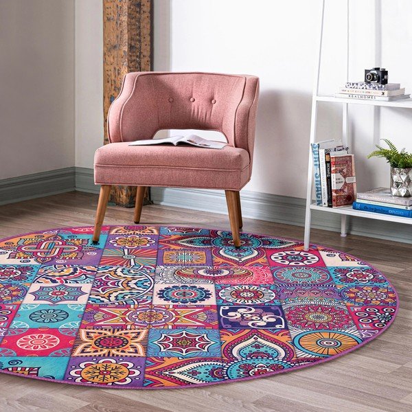 Pestav ümmargune vaip, sobitub robottolmuimejaga ø 100 cm Comfort - Mila Home-image-1