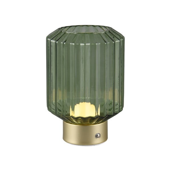 Roheline-kuldne dimmerdatav LED laualamp klaasist varjuga  (kõrgus 19,5 cm) Lord - Trio
