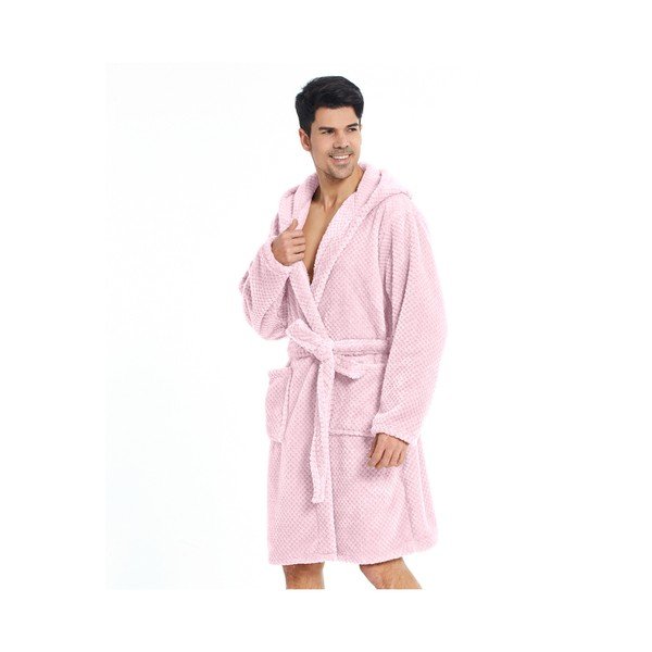 Světle růžový unisex župan z mikrovlákna DecoKing Sleepyhead, velikost XL-image-1