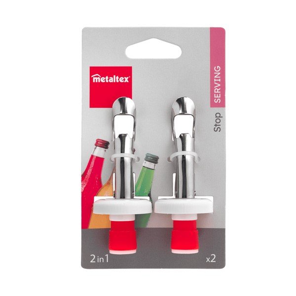 Komplekt 2 roostevabast terasest pudelikorki - Metaltex-image-2