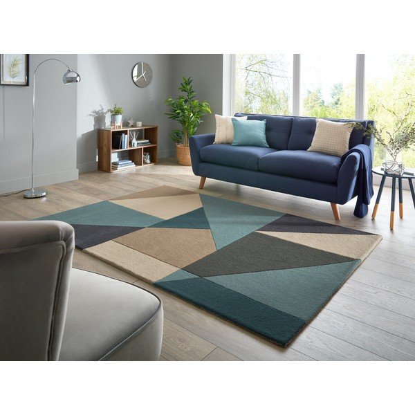 Sinine/beež villane vaip 160x230 cm Arlo Harper - Flair Rugs-image-1